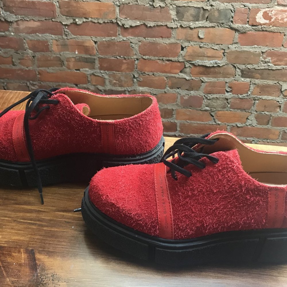 Red Suede John Fluevog Women's Platform Brogue US/CAN 9